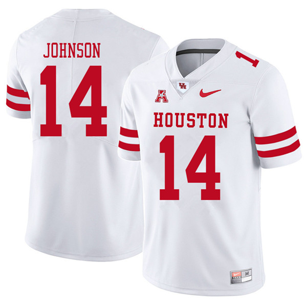 2018 Men #14 Isaiah Johnson Houston Cougars College Football Jerseys Sale-White - Click Image to Close